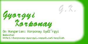 gyorgyi korponay business card